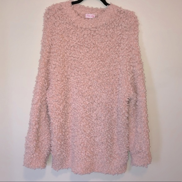 Pink Lily Sweaters - Pink Lily Oversize Pink Sweater